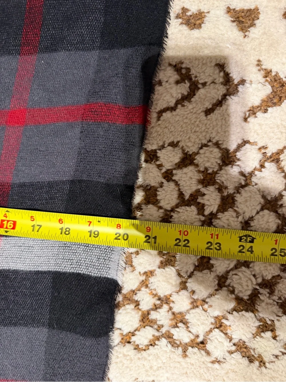Express Men's Black, Gray & Red Plaid Scarf